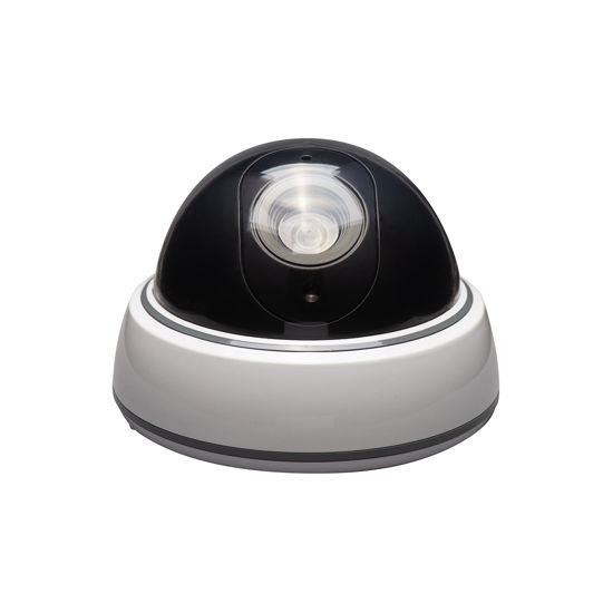 Picture of SABRE Fake Dome Security Camera, Flashing Red Light For Nighttime Visibility, Realistic Design Deters Intruders, Battery Operated, No Wiring Required, Fake Dummy Camera, White