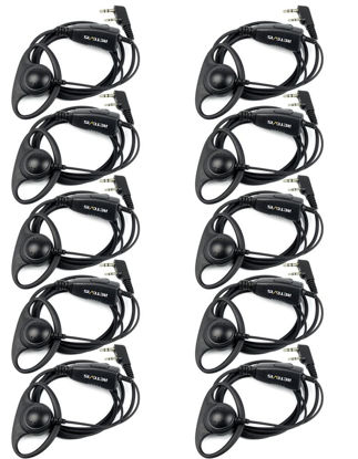 Picture of Retevis Case of 10, Walkie Talkies Earpiece with Mic 2 Pin D-Type Headset Compatible with Baofeng UV-5R BF-888S H-777 RT22 RT27 RT-5R Kenwood 2 Way Radios(10 Pack)