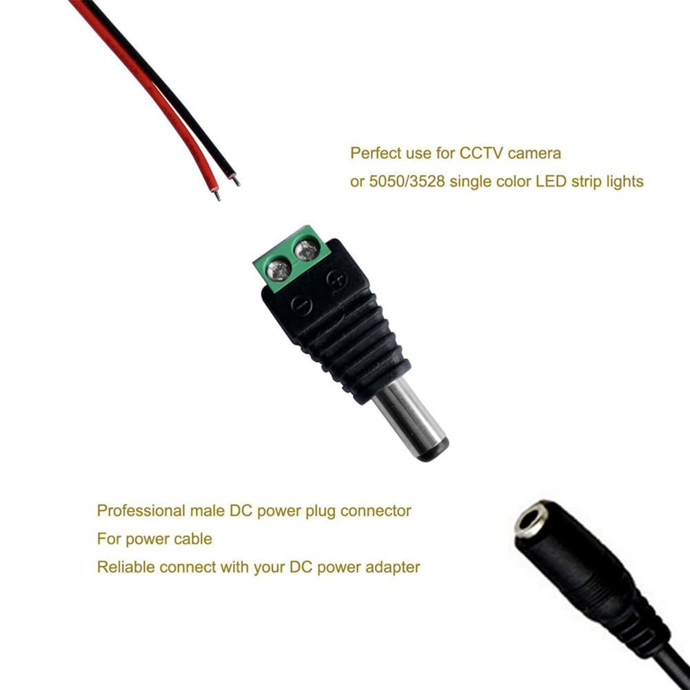 Getuscart 12v Dc Power Connector 55mm X 21mm Centropower 10 X Male 10 X Female Power 6784