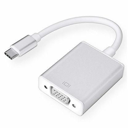 Picture of Bincolo USB-C to VGA Adapter, USB 3.1 Type C (Thunderbolt 3) to VGA Converter Compatible with MacBook Pro, New MacBook, MacBook Air 2018, Dell XPS 13/15, Surface Book 2 and More (Silver)