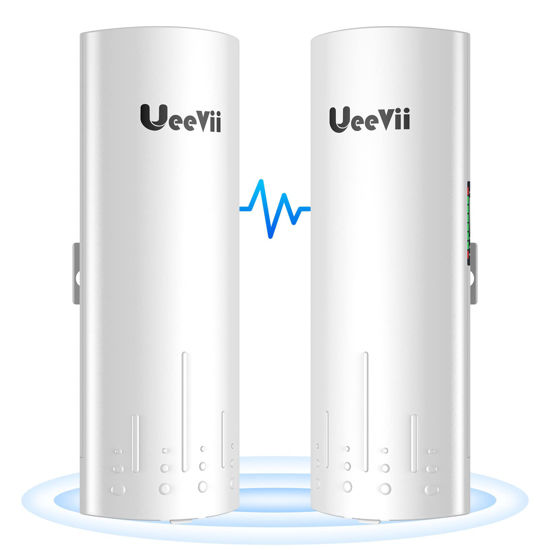 Picture of UeeVii CPE450 Wireless Bridge,5.8G 300Mbps Access Point to Point WiFi Bridge Outdoor to Shop Barn Garage Building,Plug and Play,3KM Long Distance,14dBi Antenna,24V PoE Injector,2 RJ45 LAN Port,2PCS