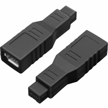 Picture of NECABLES 2Pack FireWire 400 to 800 Adapter Converter IEEE 1394a 6-Pin Female to 1394b 9-Pin Male