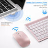 Picture of Wireless Keyboard and Mouse Ultra Slim Combo, TopMate 2.4G Silent Compact USB 2400DPI Mouse and Scissor Switch Keyboard Set with Cover, 2 AA and 2 AAA Batteries, for PC/Laptop/Windows-Rose Gold White