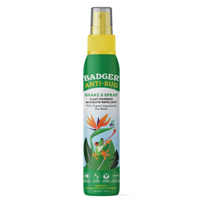 Picture of Badger Bug Spray, Organic Deet Free Mosquito Repellent with Citronella & Lemongrass, Natural Bug Spray for People, Family Friendly Bug Repellent, 4 fl oz