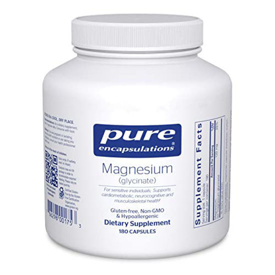 Picture of Pure Encapsulations Magnesium (Glycinate) - Supplement to Support Stress Relief, Sleep, Heart Health, Nerves, Muscles, and Metabolism* - with Magnesium Glycinate - 180 Capsules