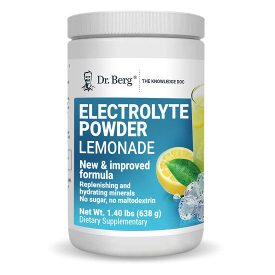 Picture of Dr. Berg Hydration Keto Electrolyte Powder - Enhanced w/ 1,000mg of Potassium & Real Pink Himalayan Salt (NOT Table Salt) - Lemonade Flavor Hydration Drink Mix Supplement - 100 Servings