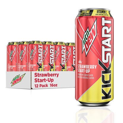 Picture of Mountain Dew Kickstart Strawberry Start-Up (16 Ounce Cans, Pack of 12)