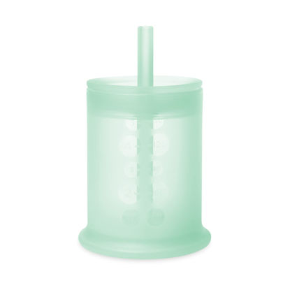 Picture of Olababy Silicone Training Cup with Straw Lid | Babies Water Drinking Cup | 6+ Mo Infant To 12-18 Months Toddler | Sippy Cup For Kids & Smoothie Cup | Baby Led Weaning (Mint, 5 oz)