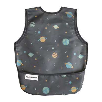 Picture of Tiny Twinkle Mess Proof Baby Bib - Waterproof Baby Apron - Machine Washable - PVC, BPA, & Phthalate Free - Great Travel Bib for Baby Eating - Baby Food Bibs (Space, Large 2-4 Years)