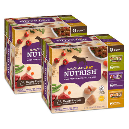 Picture of Rachael Ray Nutrish Premium Natural Wet Dog Food, Hearty Recipes Variety Pack, 8 Ounce Tub (Pack of 12)