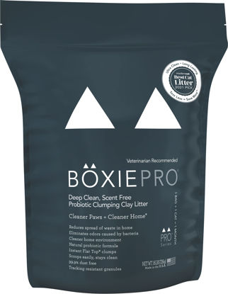 Picture of BoxiePro Deep Clean Probiotic Clumping Clay Cat Litter -Scent Free- 16 lb- Cat Activated Probiotics- Longer Lasting Odor Control, Stays Ultra Clean, 99.9% Dust Free