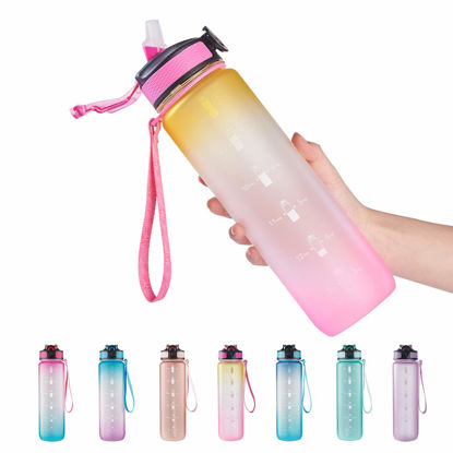  BOTTLE BOTTLE 24oz Insulated Water Bottle Stainless Steel Sport Water  Bottle with Straw and Adjustable Lid Daily Pill Organizer (purple gradient)  : Sports & Outdoors