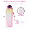 Picture of EYQ 32 oz Water Bottle with Time Marker, Carry Strap, Leak-Proof Tritan BPA-Free, Ensure You Drink Enough Water for Fitness, Gym, Camping, Outdoor Sports (Yellow/Pink Gradient)