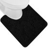 Picture of Gorilla Grip Plush Absorbent Shaggy Chenille Bath Rug Mat for Toilet Base with Rubber Backing, Machine Washable, Microfiber Bathroom Contour Mats for Toilets, Bath Room Decor, Oval, 22.5x19.5, Black