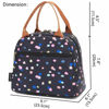 Picture of FlowFly Lunch Bag Tote Bag Lunch Organizer Lunch Holder Insulated Lunch Cooler Bag for Women/Men, Black Flower
