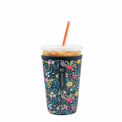 Picture of Sok It Java Sok Iced Coffee & Cold Soda Insulated Neoprene Cup Sleeve (English Garden Picnic, Medium: 24-28oz)