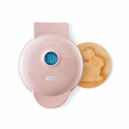 Picture of DASH DMWB001RS Mini Maker for Individual Waffles, Hash Browns, Keto Chaffles with Easy to Clean, Non-Stick Surfaces, 4 Inch, Rose Bunny