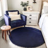 Picture of Amdrebio Dark Navy Rug for Bedroom,Fluffy Circle Rug 4'X4' for Kids Room,Furry Carpet for Teen's Room,Shaggy Circular Rug for Nursery,Fuzzy Plush Rug for Dorm,Indigo Carpet,Cute Room Decor for Baby