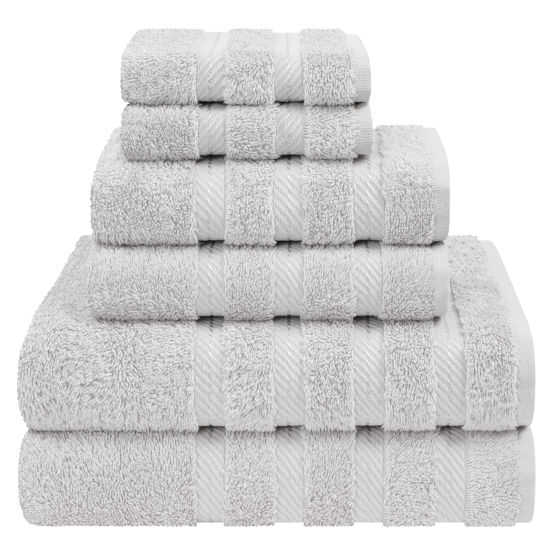 Vivendi Bath Towels Hand Towels and Washcloths Set Infinity Zero Twist 100%  Cotton 4 Bath, 2 Hand, 2 Wash, Super Soft, Highly Absorbent Towels for