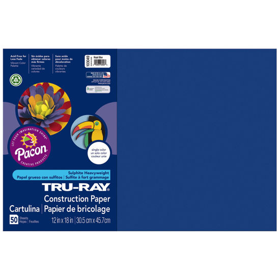 Picture of Tru-Ray® Construction Paper, 50% Recycled, 12" x 18", Royal Blue, Pack Of 50