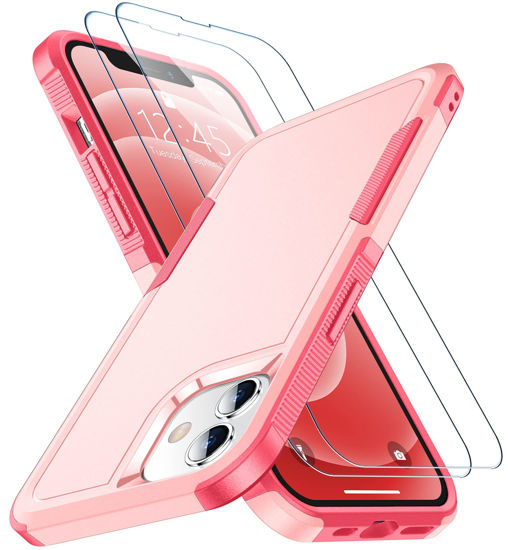 Picture of SPIDERCASE for iPhone 12 Case/iPhone 12 Pro Case, [10 FT Military Grade Drop Protection] [with 2 pcs Tempered Glass Screen Protector] Protective Cover for iPhone 12/12 Pro (Light Pink)