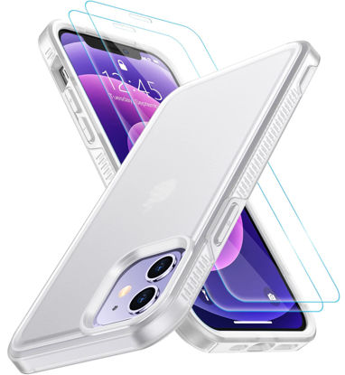 Picture of SPIDERCASE Designed for iPhone 12 Case/iPhone 12 Pro Case, [10 FT Military Grade Drop Protection] [with 2 pcs Tempered Glass Screen Protector] Protective Cover for iPhone 12/12 Pro (Frosted Clear)