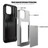 Picture of Nvollnoe for iPhone 13 Pro Max Case with Card Holder Heavy Duty Protective Dual Layer Shockproof Hidden Card Slot Slim Wallet Case for iPhone 13 Pro Max for Women&Men(Silver)