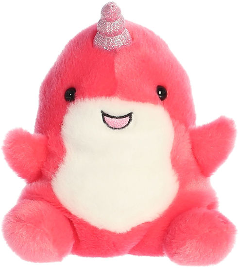 Picture of Aurora® Adorable Palm Pals™ Nia Narwhal™ Stuffed Animal - Pocket-Sized Fun - On-The-Go Play - Pink 5 Inches