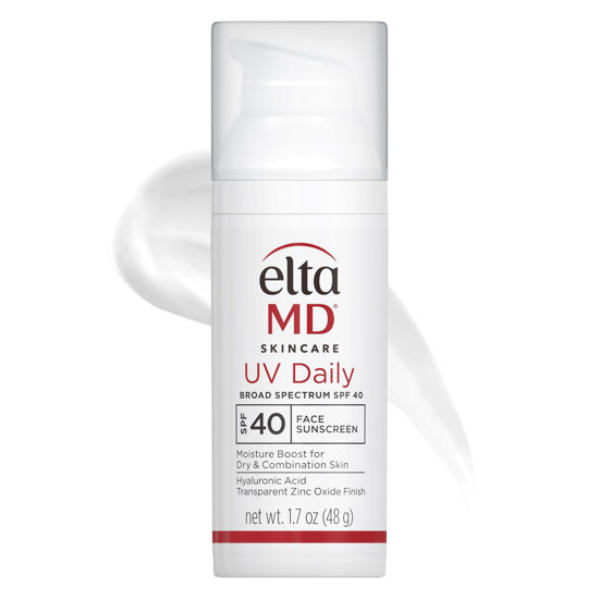 Picture of EltaMD UV Daily Facial Sunscreen with Zinc Oxide, SPF 40 , Helps Hydrate and Decrease Wrinkles, Lightweight Face Moisturizer Sunscreen, Absorbs into Skin Quickly, 1.7 Oz Pump