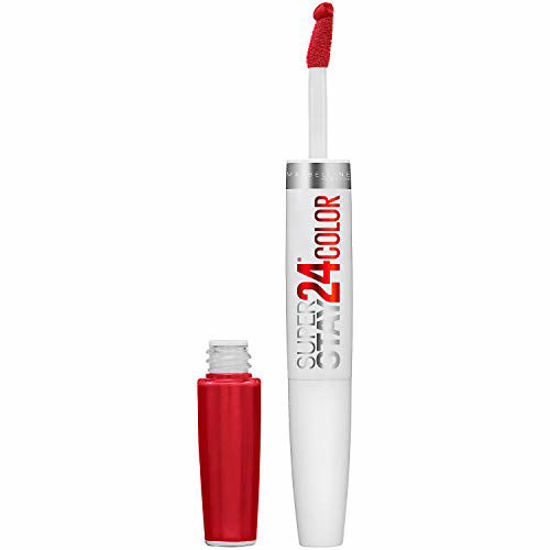 Picture of Maybelline New York Super Stay 24, 2-Step Liquid Lipstick Makeup, Long Lasting Highly Pigmented Color with Moisturizing Balm, Eternal Cherry, Cherry Red, 1 Count