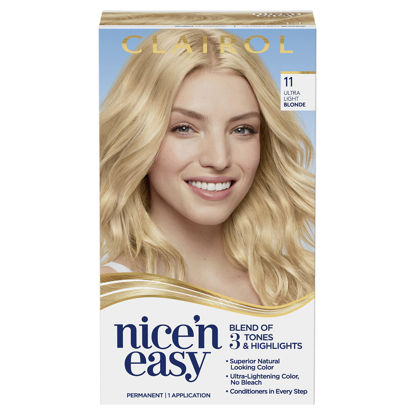 Picture of Clairol Nice'n Easy Permanent Hair Dye, 11 Ultra Light Blonde Hair Color, Pack of 1