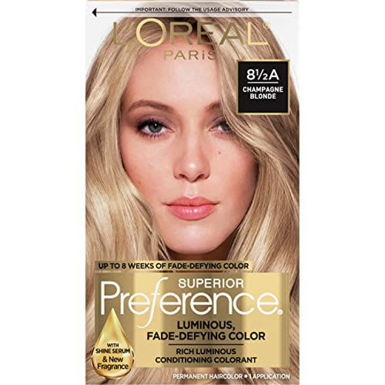 Picture of L'Oreal Paris Superior Preference Fade-Defying + Shine Permanent Hair Color, 8.5A Champagne Blonde, Pack of 1, Hair Dye