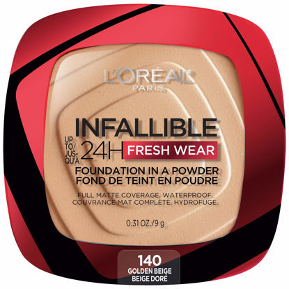 Picture of L’Oréal Paris Makeup Infallible Fresh Wear Foundation in a Powder, Up to 24H Wear, Waterproof, Golden Beige, 0.31 oz.