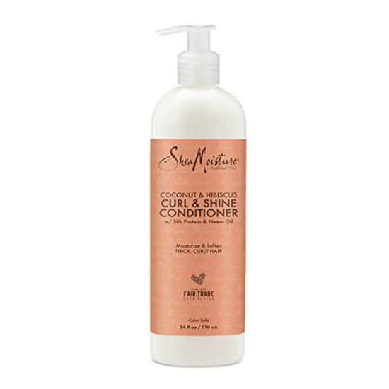 Picture of SheaMoisture Coconut and Hibiscus Conditioner for Dry Curly Hair Coconut and Hibiscus Sulfate Free Conditioner, 24 Fl Oz