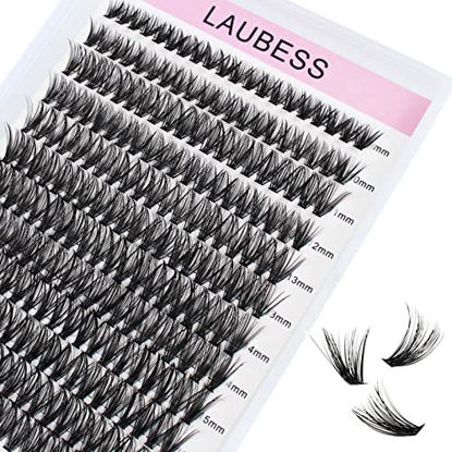 Picture of Cluster Lashes 240pcs 40D DIY Eyelash Extension D Curl Long Individual Lashes Mixed Tray Faux Mink Lash Clusters Extensions 0.07 0.10 Black (40D-0.07D-9-16mm)