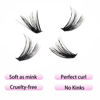 Picture of Cluster Lashes 240pcs 40D DIY Eyelash Extension D Curl Long Individual Lashes Mixed Tray Faux Mink Lash Clusters Extensions 0.07 0.10 Black (40D-0.07D-9-16mm)