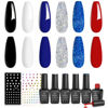 Picture of Beetles 4th of July Gel Nail Polish Set - 6 Colors Red White and Navy Blue Independence Day Gel Polish Sliver Glitter Gel Polish Soak Off Nail Lamp Cured Perfect for the July 4th Manicure DIY Home