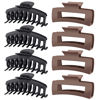 Picture of TOCESS 8 Pack Black Brown Big Hair Claw Clips for Women Large Claw Clip for Thin Thick Curly Hair 90's Strong Hold 4.33 Inch Nonslip Matte Jumbo Hair Clips (8 Pcs)