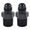 Picture of EVIL ENERGY 6AN Male Flare to 3/8" NPT Pipe Fitting Adapter Aluminum Straight Black 2PCS