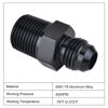 Picture of EVIL ENERGY 6AN Male Flare to 3/8" NPT Pipe Fitting Adapter Aluminum Straight Black 2PCS