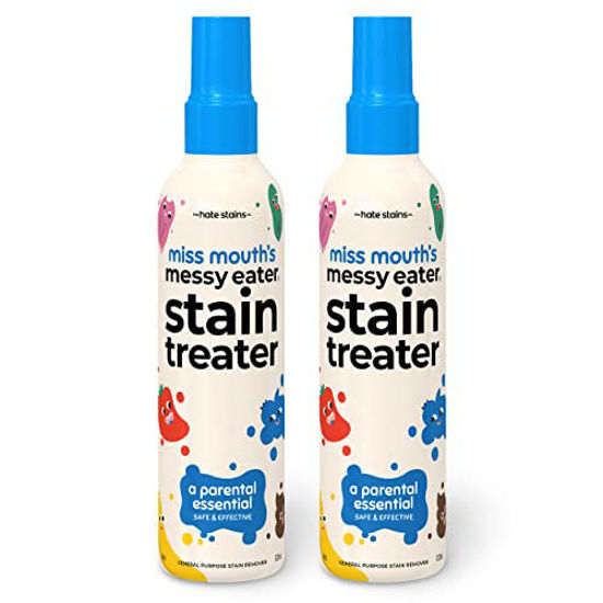 Picture of Miss Mouth's Messy Eater Stain Treater Spray - 4oz 2 Pack Stain Remover - Newborn & Baby Essentials - No Dry Cleaning Food, Grease, Coffee Off Laundry, Underwear, Fabric