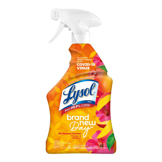 Picture of Lysol All-Purpose Cleaner, Sanitizing and Disinfecting Spray, To Clean and Deodorize, Mango & Hibiscus Scent, 32oz