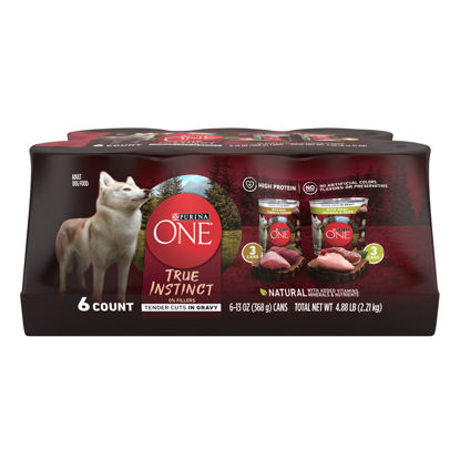 Picture of Purina ONE True Instinct Tender Cuts in Gravy With Real Turkey and Venison, and With Real Chicken and Duck High Protein Wet Dog Food Variety Pack