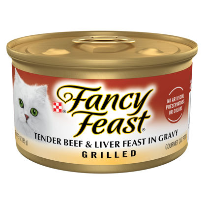 Picture of Purina Fancy Feast Grilled Wet Cat Food Beef and Liver Feast in Wet Cat Food Gravy - (24) 3 Oz. Cans