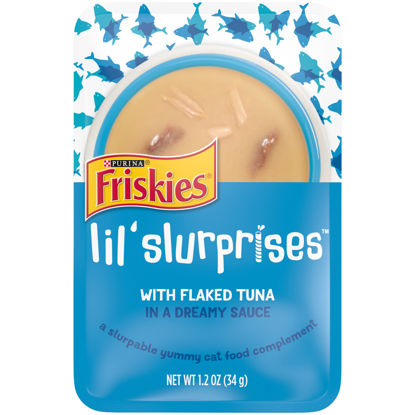 Picture of Purina Friskies Cat Food Complement, Lil’ Slurprises with Flaked Tuna - (16) 1.2 oz. Pouches