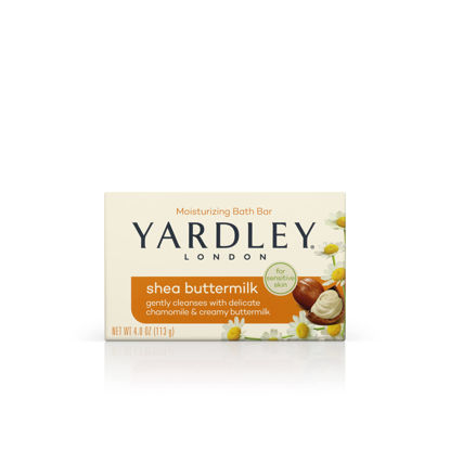 Picture of Yardley London Shea Buttermilk Sensitive Skin Naturally Moisturizing Bath Bar, 4 Ounce, 1.5 x 3.75 x 2.5 inches