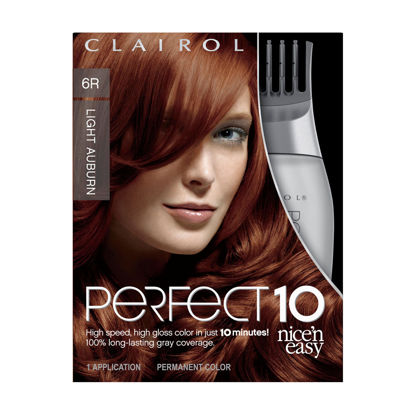 Picture of Clairol Nice'n Easy Perfect 10 Permanent Hair Dye, 6R Light Auburn Hair Color, Pack of 1