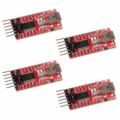 Picture of AITRIP 4pcs 3.3V 5V FT232RL FTDI Mini USB to TTL Serial Converter Adapter Module for Arduino Mini Port