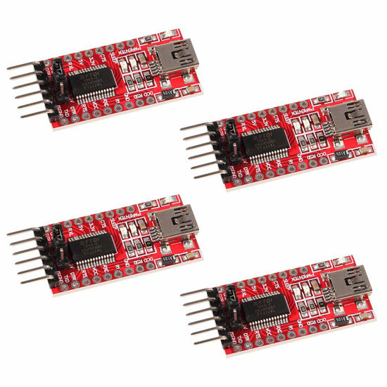 Picture of AITRIP 4pcs 3.3V 5V FT232RL FTDI Mini USB to TTL Serial Converter Adapter Module for Arduino Mini Port