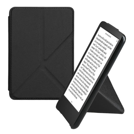 Picture of kwmobile Origami Case Compatible with Amazon Kindle (2022) Case - Slim PU Leather Cover with Stand - Black